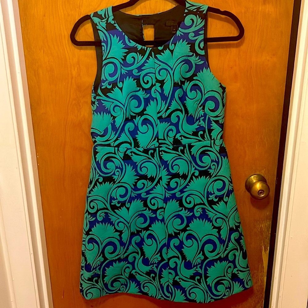 Jcrew size 4 new with tags blue and green above the knee dress, never worn
